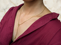 Knot Lariat Necklace - 18k Gold Plated Adjustable Snake Chain
