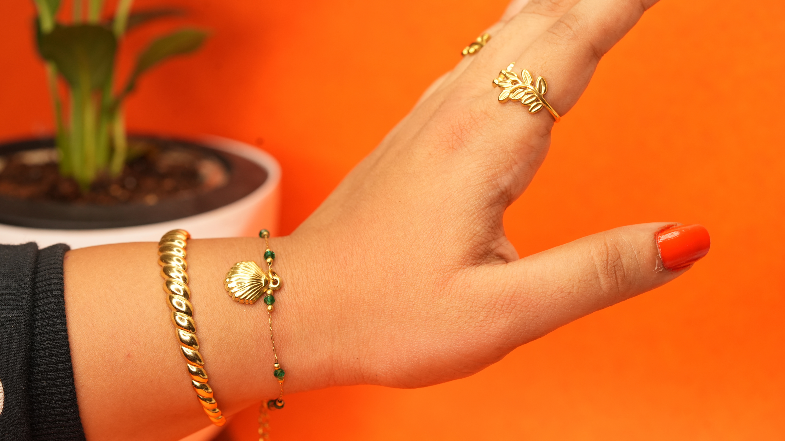 wisted Rope Gold Cuff Bracelet