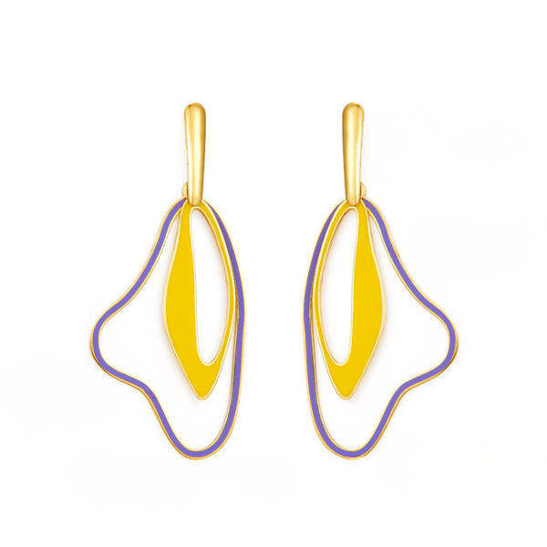 Colorful Abstract Enamel Dangle Earrings