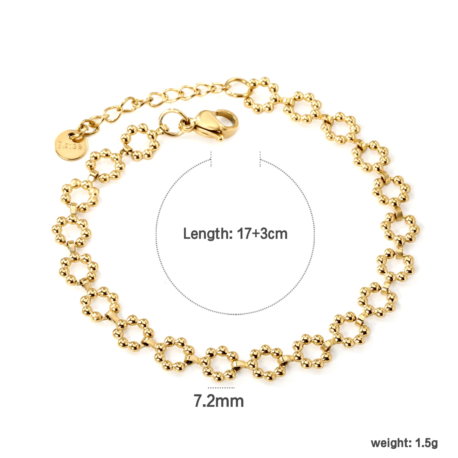 Dainty Floral Beaded Chain Bracelet