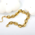 Gold Cowrie Shell Link Bracelet