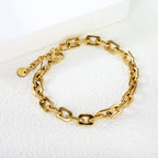 Chunky Geometric Link Gold Bracelet