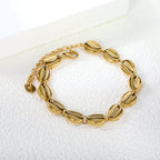 Gold Cowrie Shell Link Bracelet