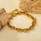 Gold Cowrie Shell Link Bracelet