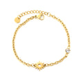 Celestial Sun & Crystal Charm Bracelet - 18k Gold Plated
