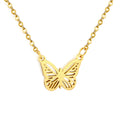 Butterfly Pendant Necklace - 18k Gold Plated Stainless Steel