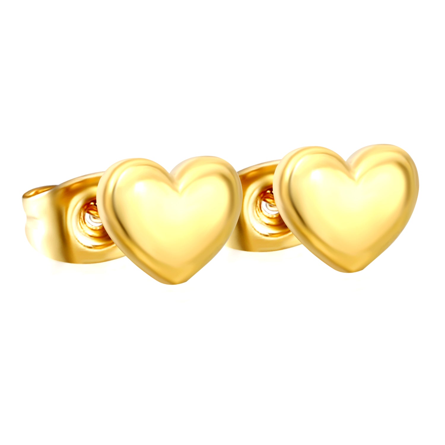 Minimalist Puffed Heart Stud Earrings