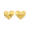 Sculptural Textured Heart Stud Earrings