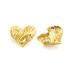 Sculptural Textured Heart Stud Earrings
