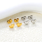 Minimalist Puffed Heart Stud Earrings
