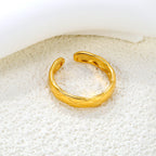 Quilted Pattern Gold Adjustable Ring