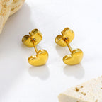 Minimalist Puffed Heart Stud Earrings