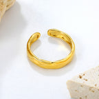 Quilted Pattern Gold Adjustable Ring