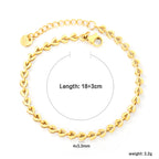Dainty Gold Heart Link Chain Bracelet