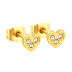 Crystal Pavé Heart Stud Earrings