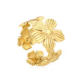 Floral Adjustable Ring - 18k Gold Plated Stainless Steel