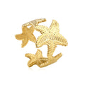 Starfish Adjustable Ring - 18k Gold Plated Stainless Steel