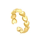 Dainty Gold Multi-Heart Adjustable Ring