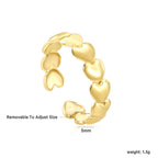 Dainty Gold Multi-Heart Adjustable Ring