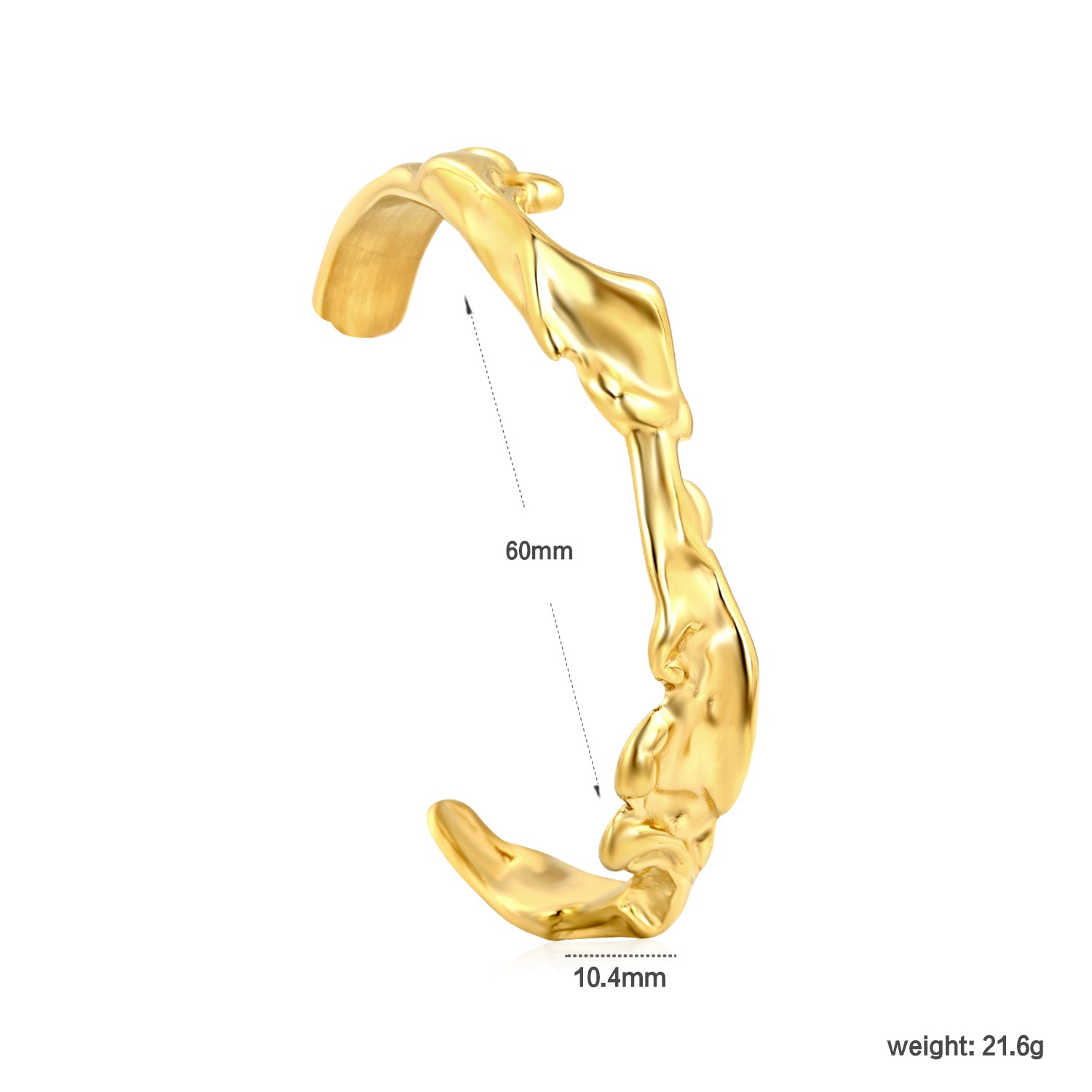 Molten Gold Abstract Cuff Bracelet