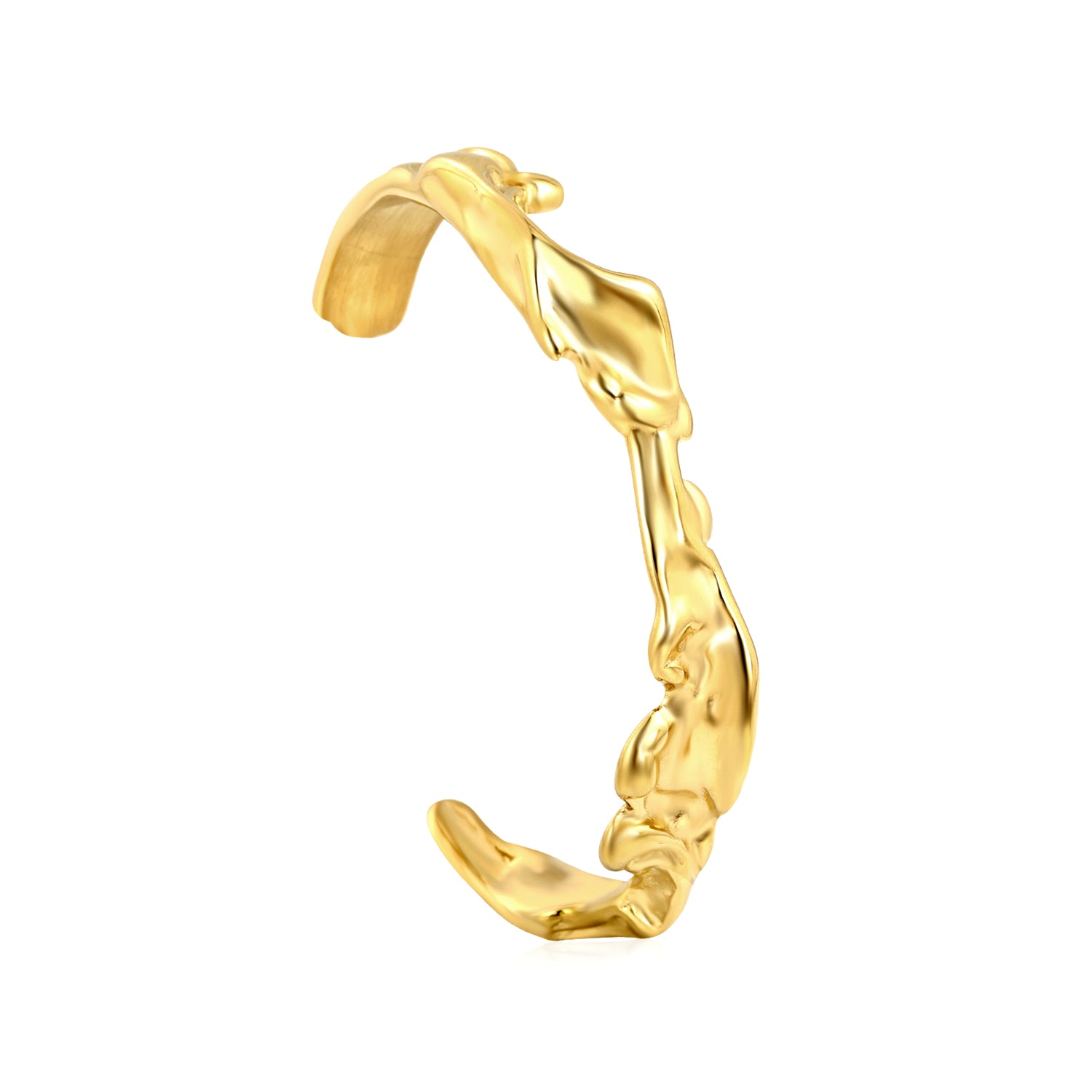 Molten Gold Abstract Cuff Bracelet