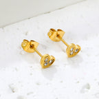 Crystal Pavé Heart Stud Earrings