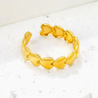 Dainty Gold Multi-Heart Adjustable Ring