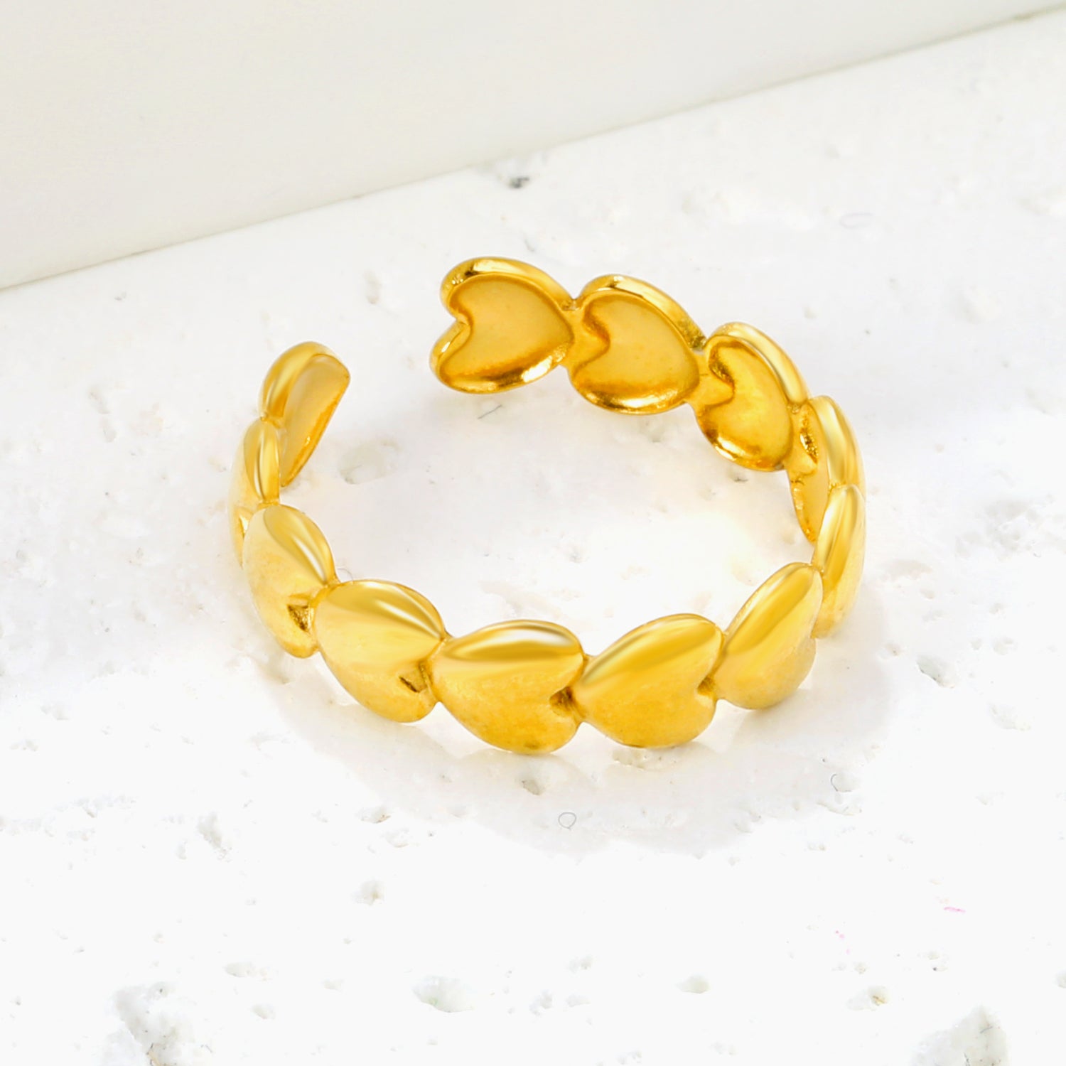 Dainty Gold Multi-Heart Adjustable Ring