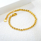 Dainty Gold Heart Link Chain Bracelet