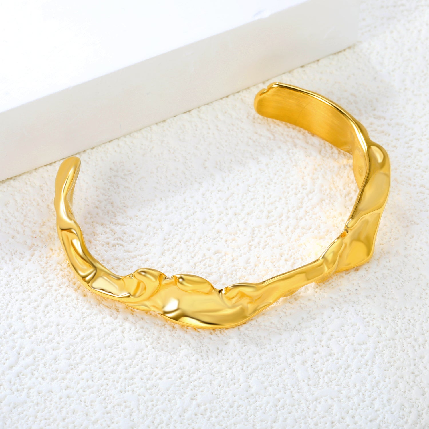 Molten Gold Abstract Cuff Bracelet
