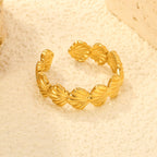 Scallop Seashell Gold Adjustable Ring