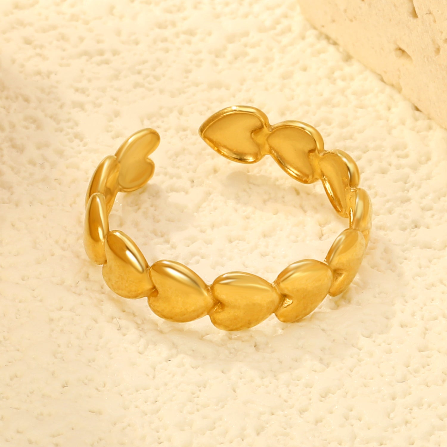 Dainty Gold Multi-Heart Adjustable Ring