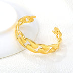 Chunky Curb Chain Gold Cuff Bracelet