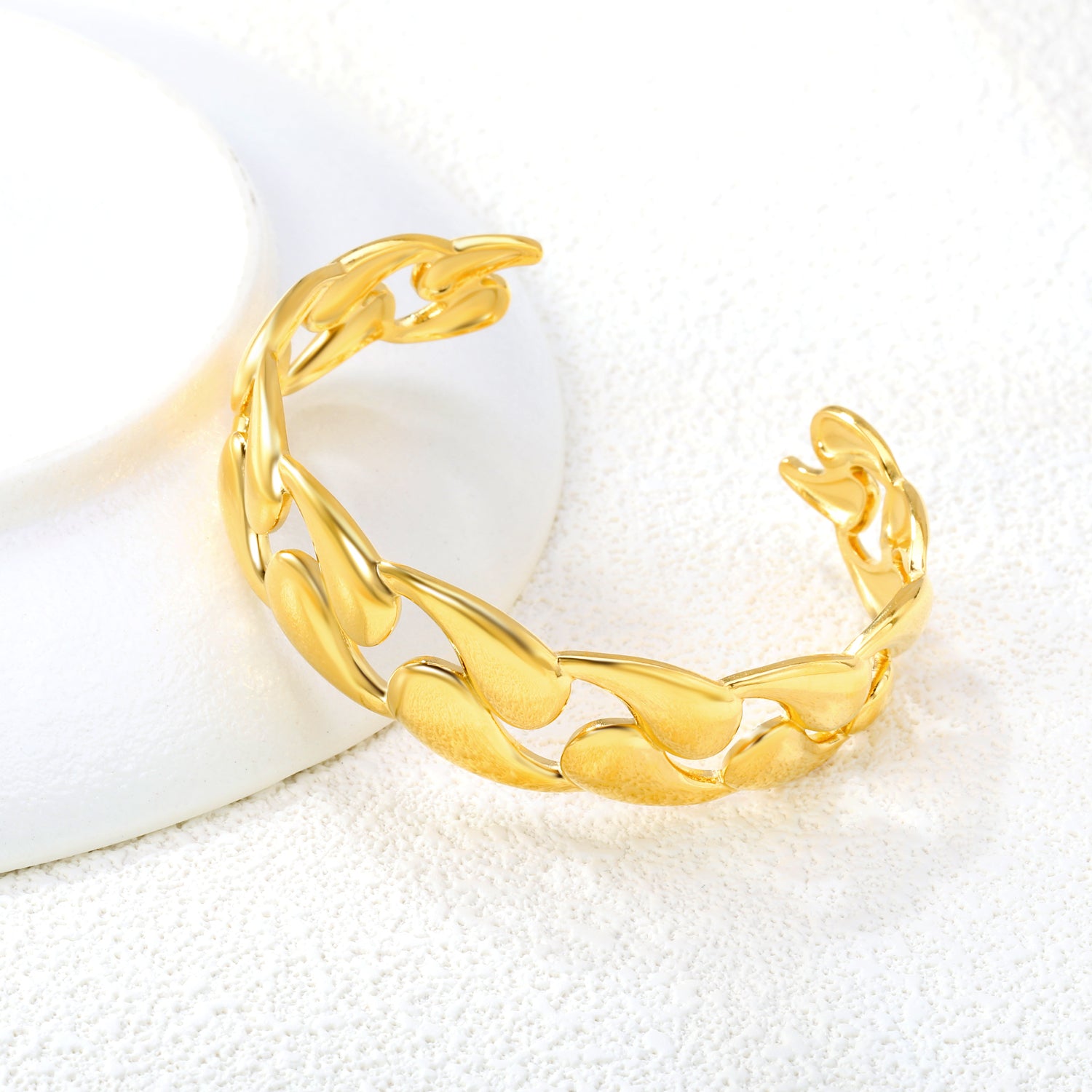Chunky Curb Chain Gold Cuff Bracelet