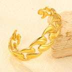 Chunky Curb Chain Gold Cuff Bracelet