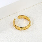 Intricate Pattern Gold Adjustable Ring