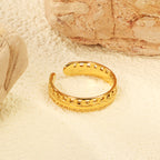 Intricate Pattern Gold Adjustable Ring