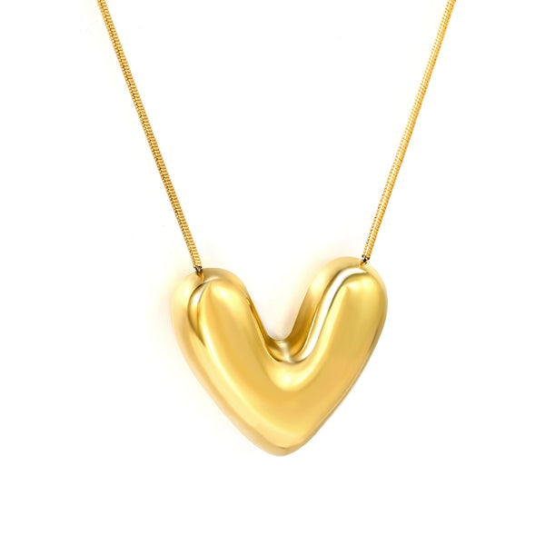 Puffed Heart Pendant Necklace