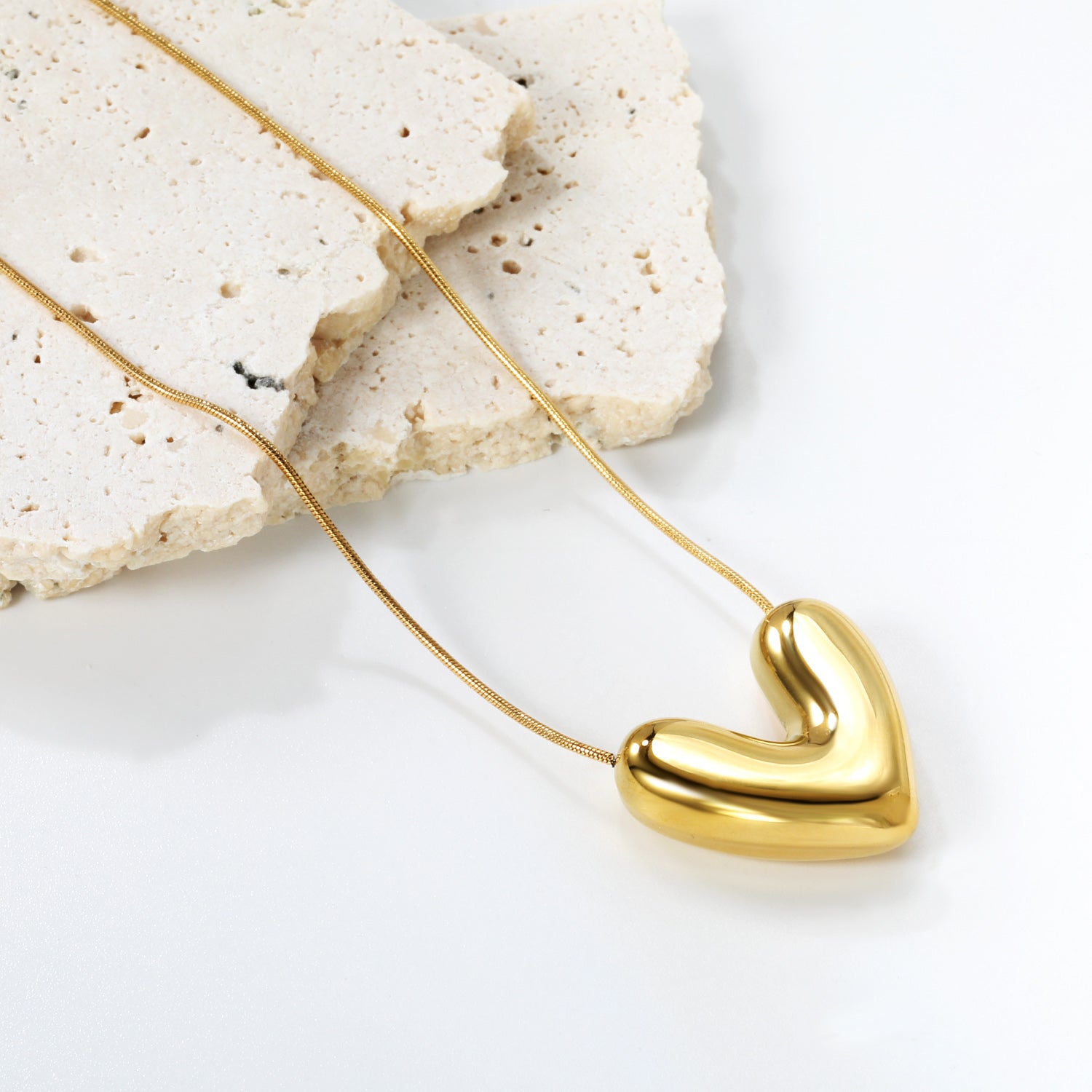 Puffed Heart Pendant Necklace