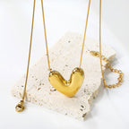 Puffed Heart Pendant Necklace