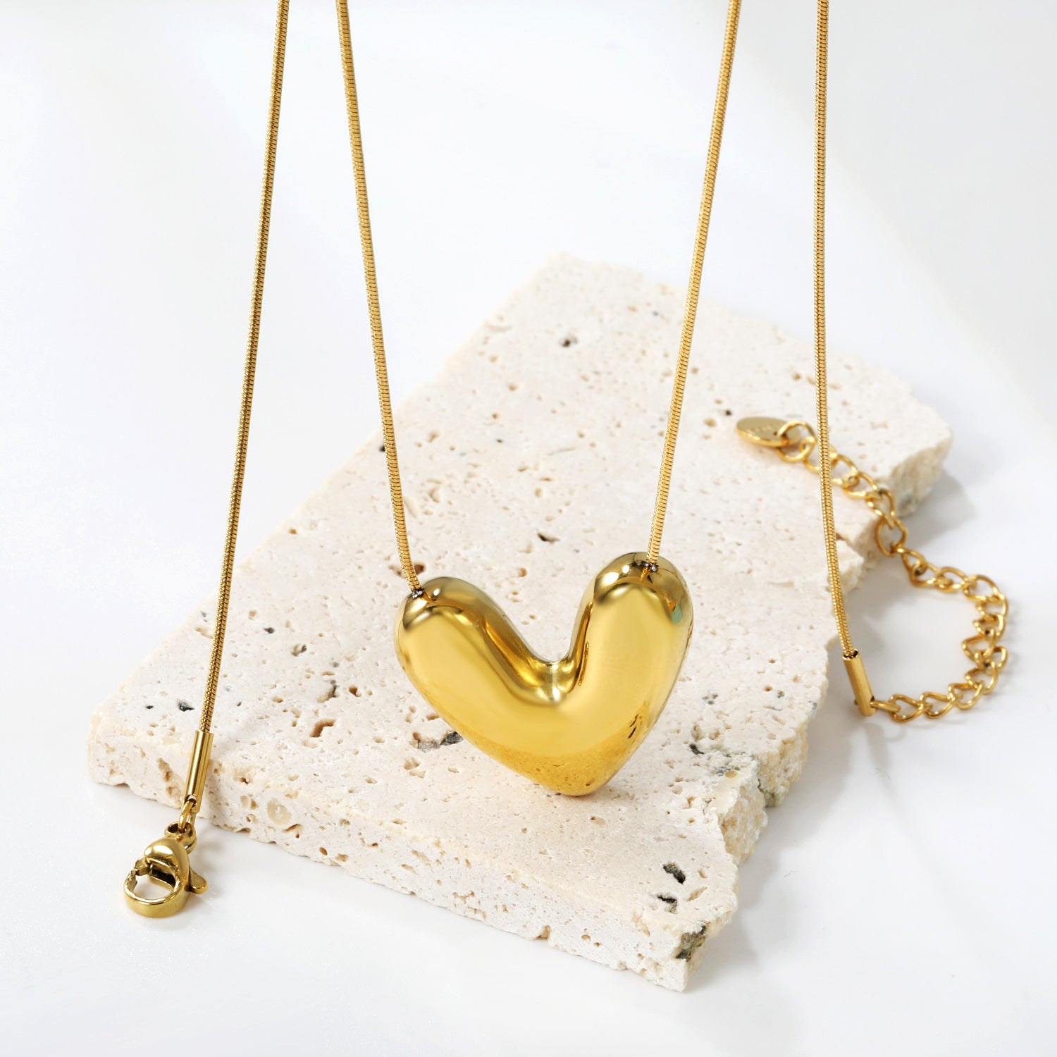 Puffed Heart Pendant Necklace