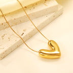 Puffed Heart Pendant Necklace