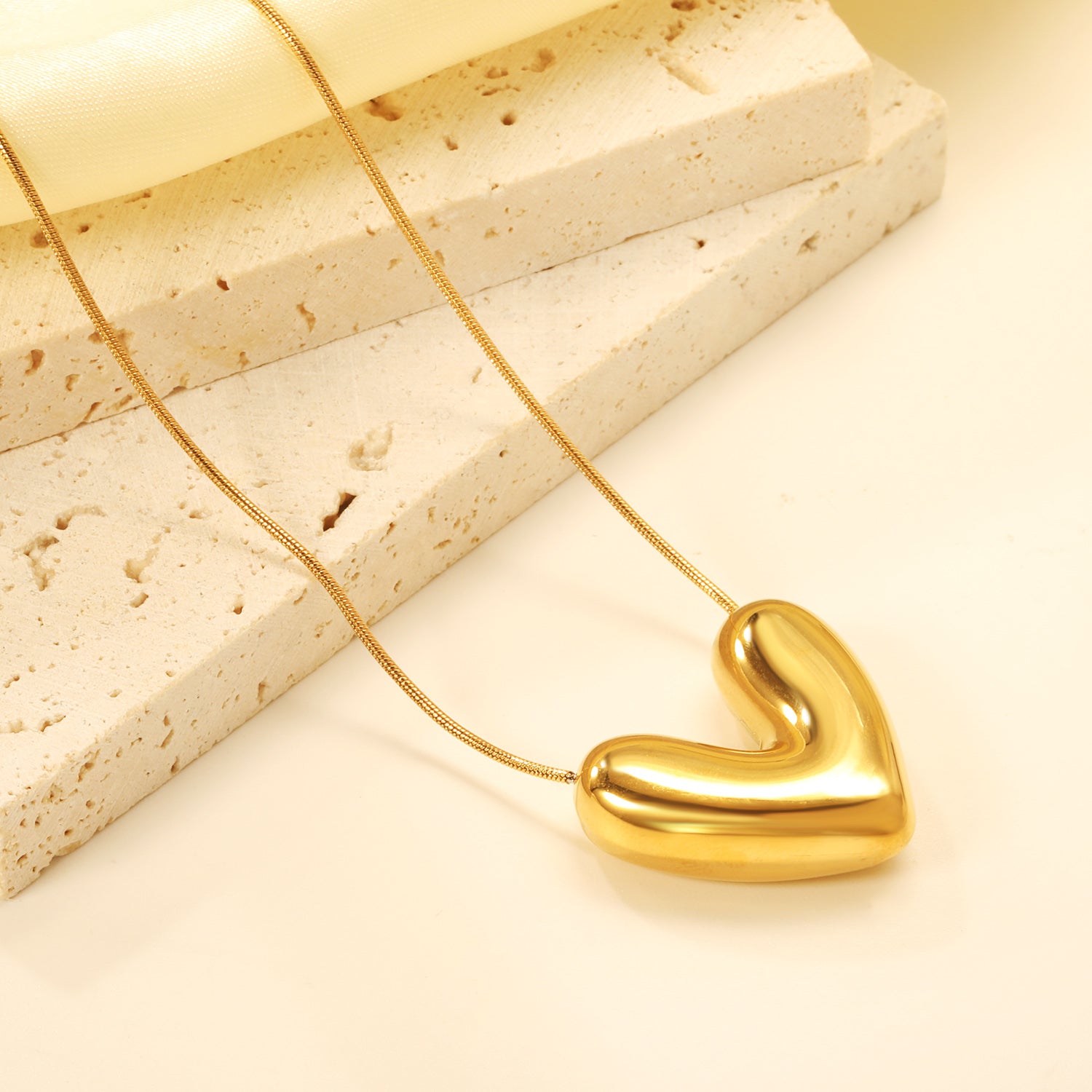 Puffed Heart Pendant Necklace