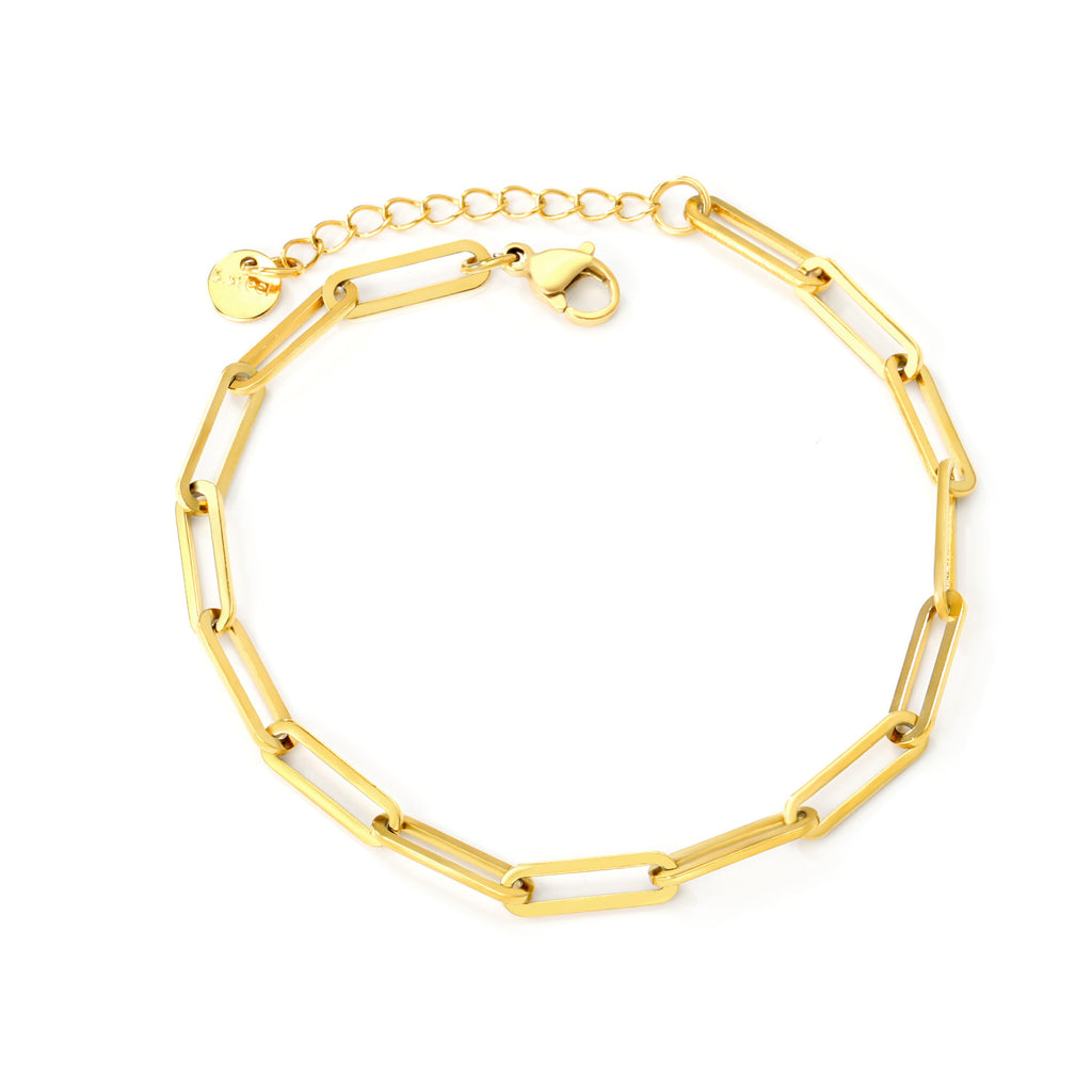 Gold Paperclip Chain Bracelet