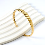 wisted Rope Gold Cuff Bracelet