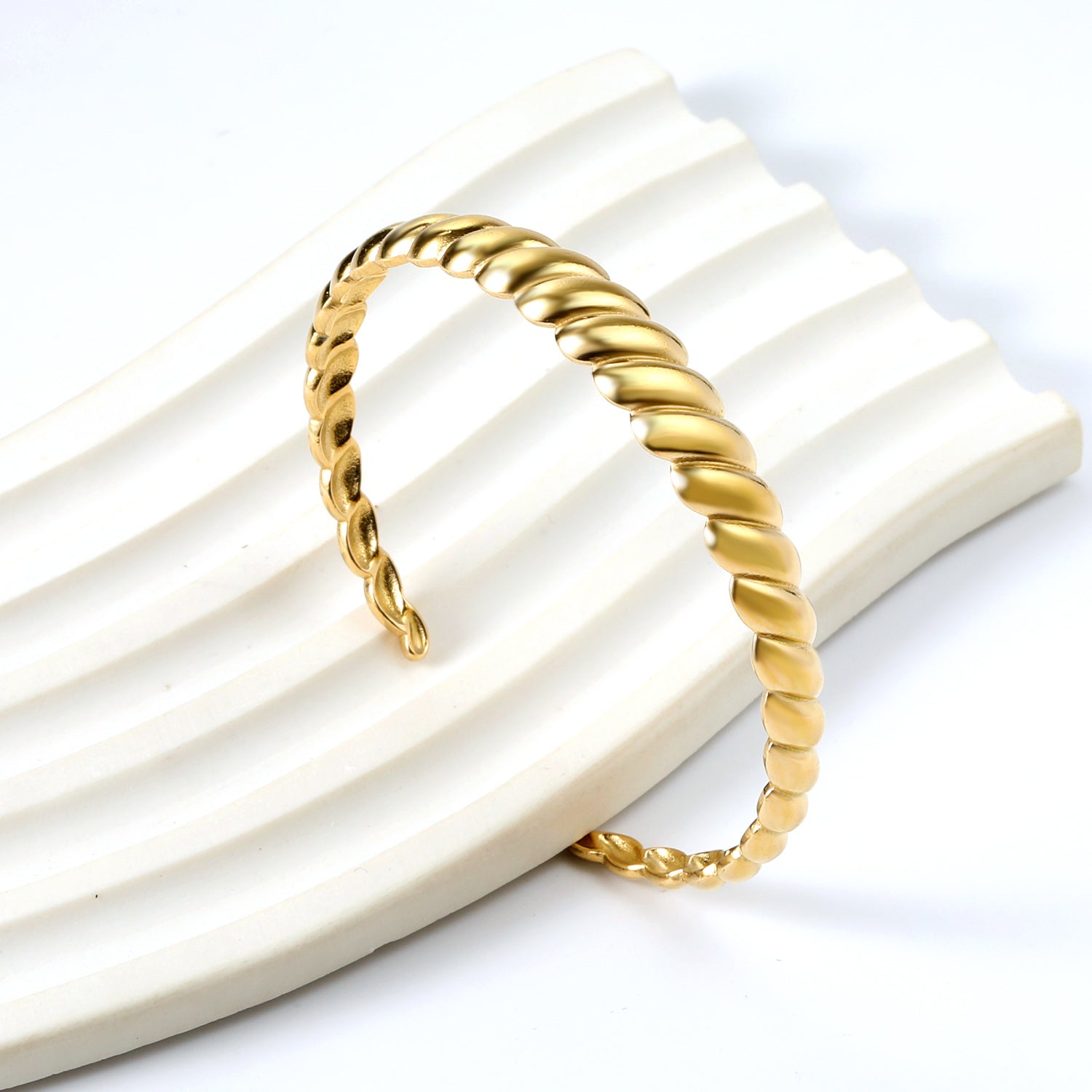 wisted Rope Gold Cuff Bracelet