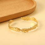 Gold Laurel Leaf Cuff Bracelet