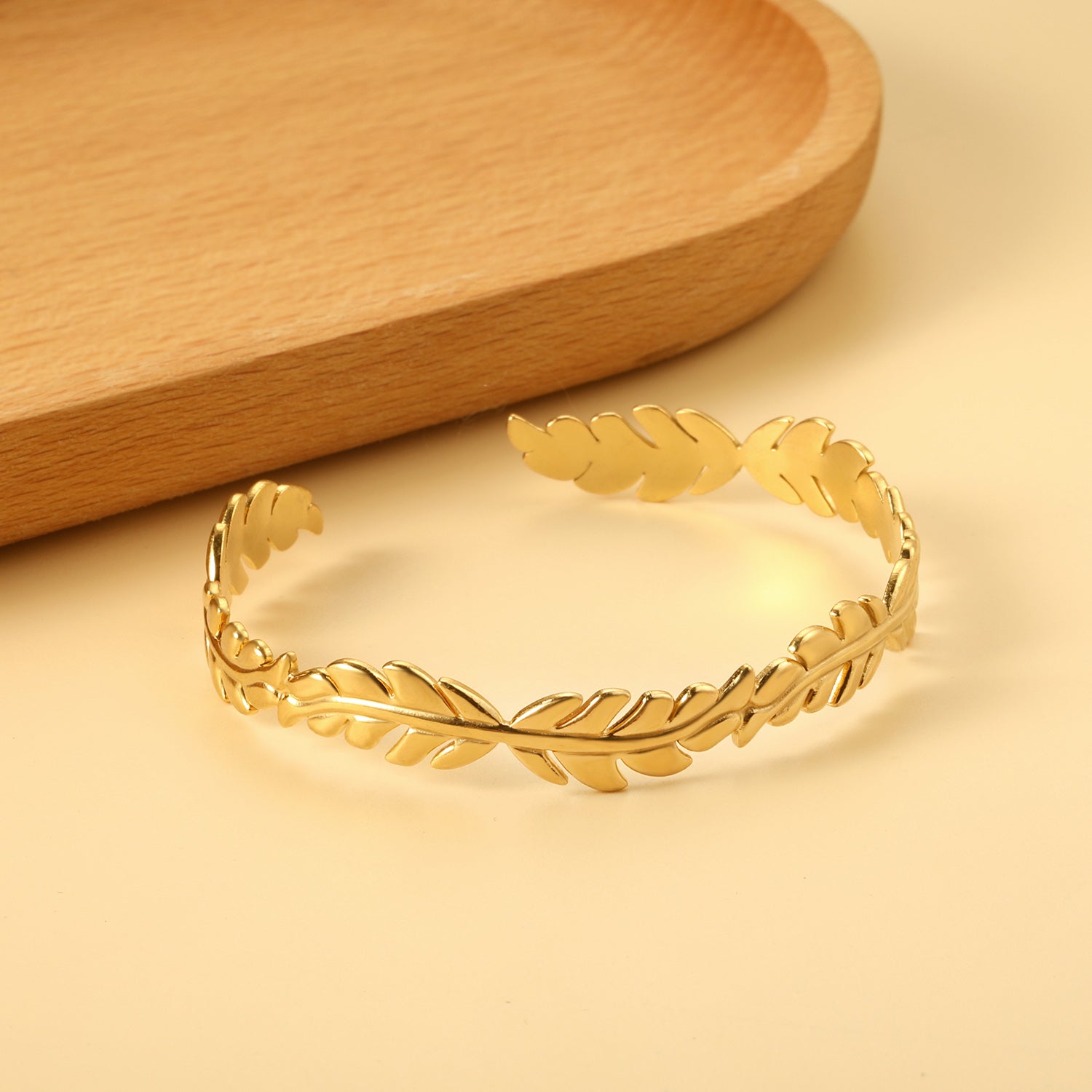Gold Laurel Leaf Cuff Bracelet