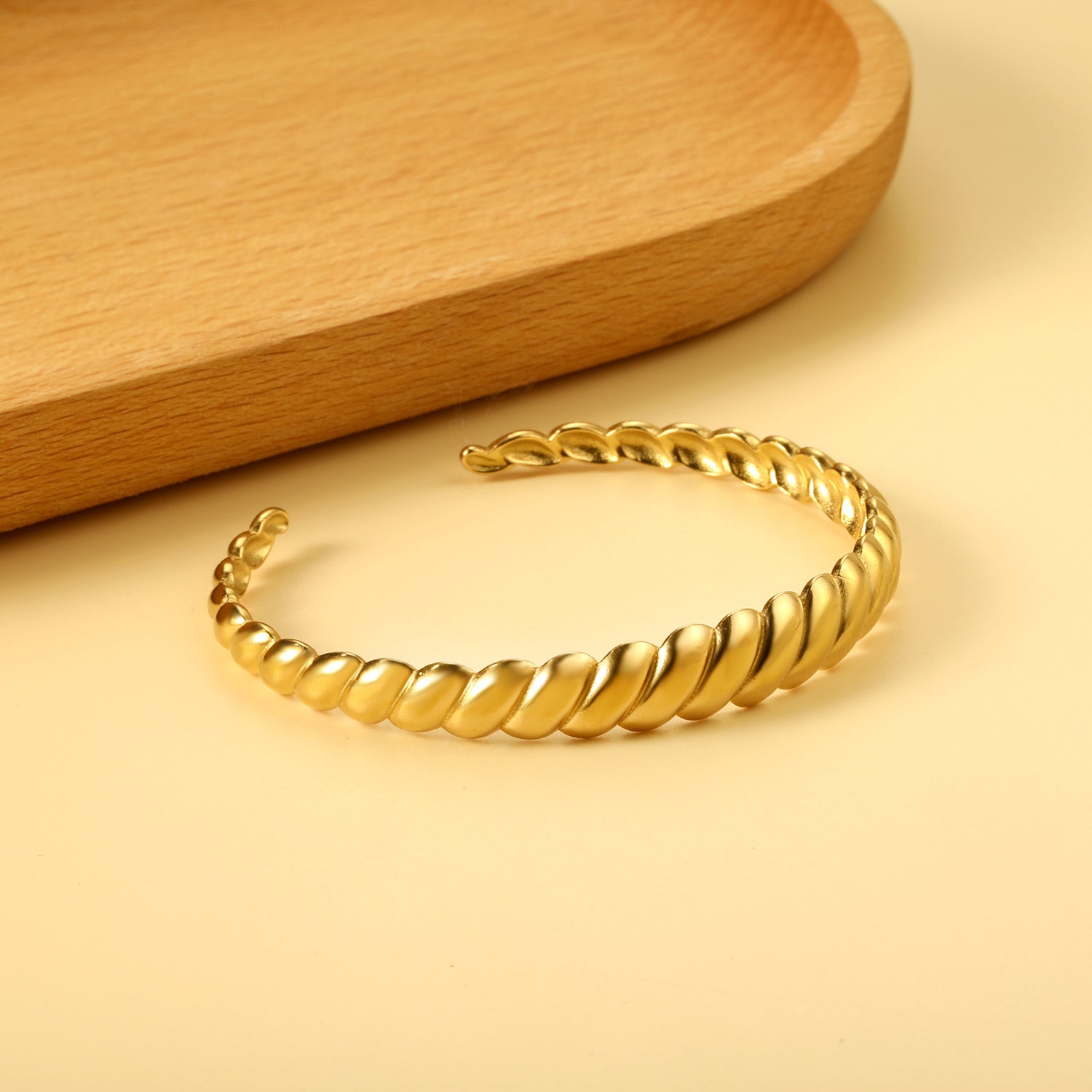 wisted Rope Gold Cuff Bracelet