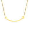 Dainty Gold Smile Bar Necklace with Heart Details